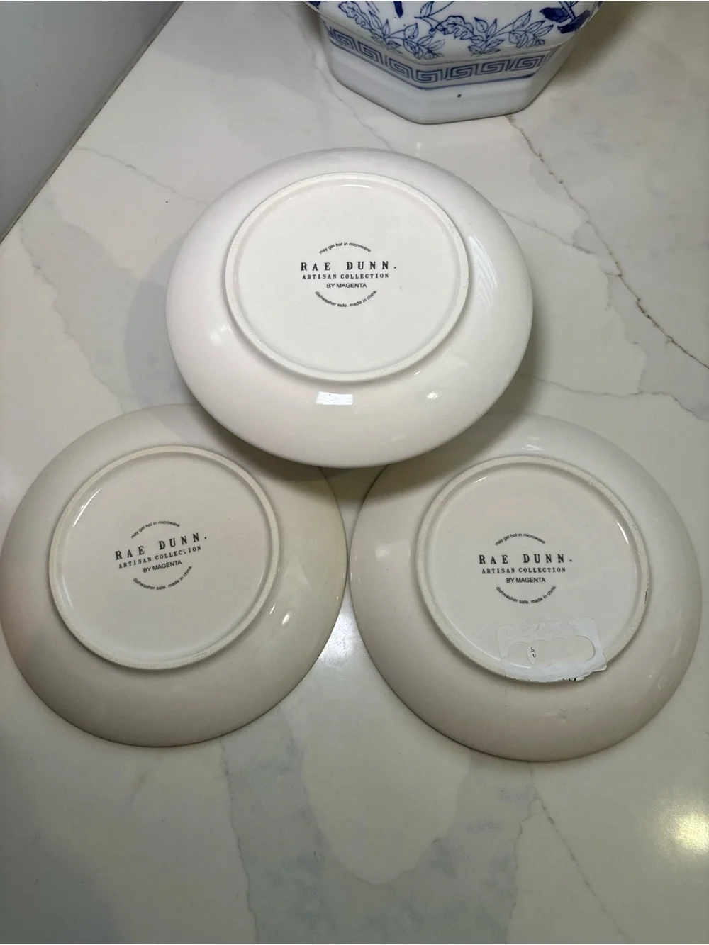 Rae Dunn USA Patriotic Ceramic Plates Set of 3 Appetizer Dessert 4th of July